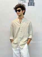 Men's Solid Colour Ban color Shirt - Image 2