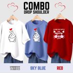 3 pcs Combo Lovely Drop shoulder T-shirt for Women - Image 3