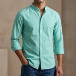 Men's Solid Colour Ban color Shirt - Image 7