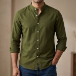 Men's Solid Colour Ban color Shirt