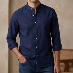 Men's Solid Colour Ban color Shirt - Image 5