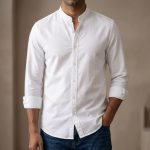 Men's Solid Colour Ban color Shirt - Image 4