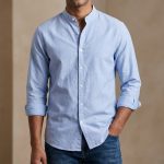 Men's Solid Colour Ban color Shirt - Image 2