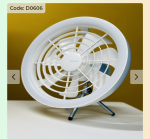 JISULIFE FA17 Rechargeable Fan with LED Light and Table Tripod- White Color - Image 2